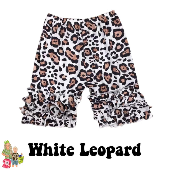 White Leopard Icing Shorts
